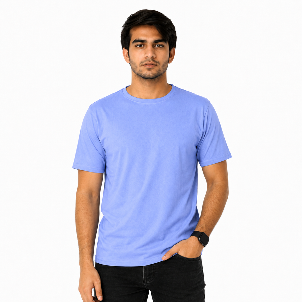 Baby Blue Short Sleeve Basic Premium Plain Tee