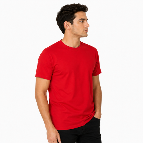 Red Short Sleeve Basic Premium Plain Tee