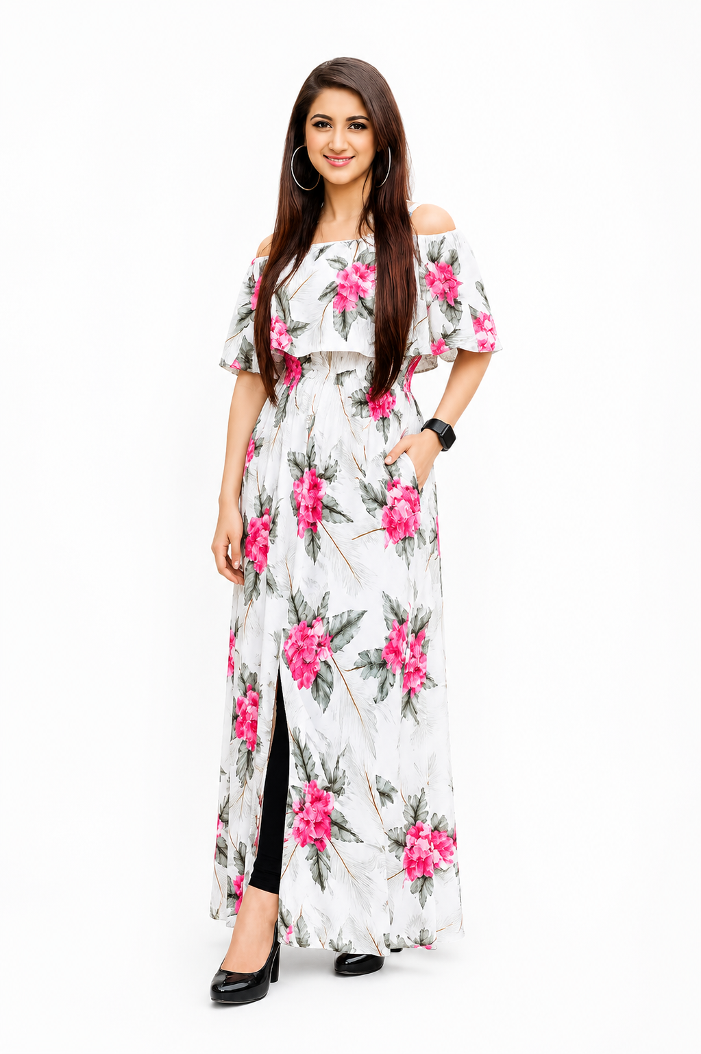 Blossom Breeze Off-Shoulder Floral Maxi Dress