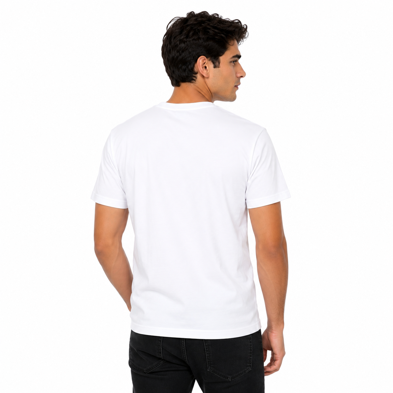 Short Sleeve White Basic Premium Plain Tee