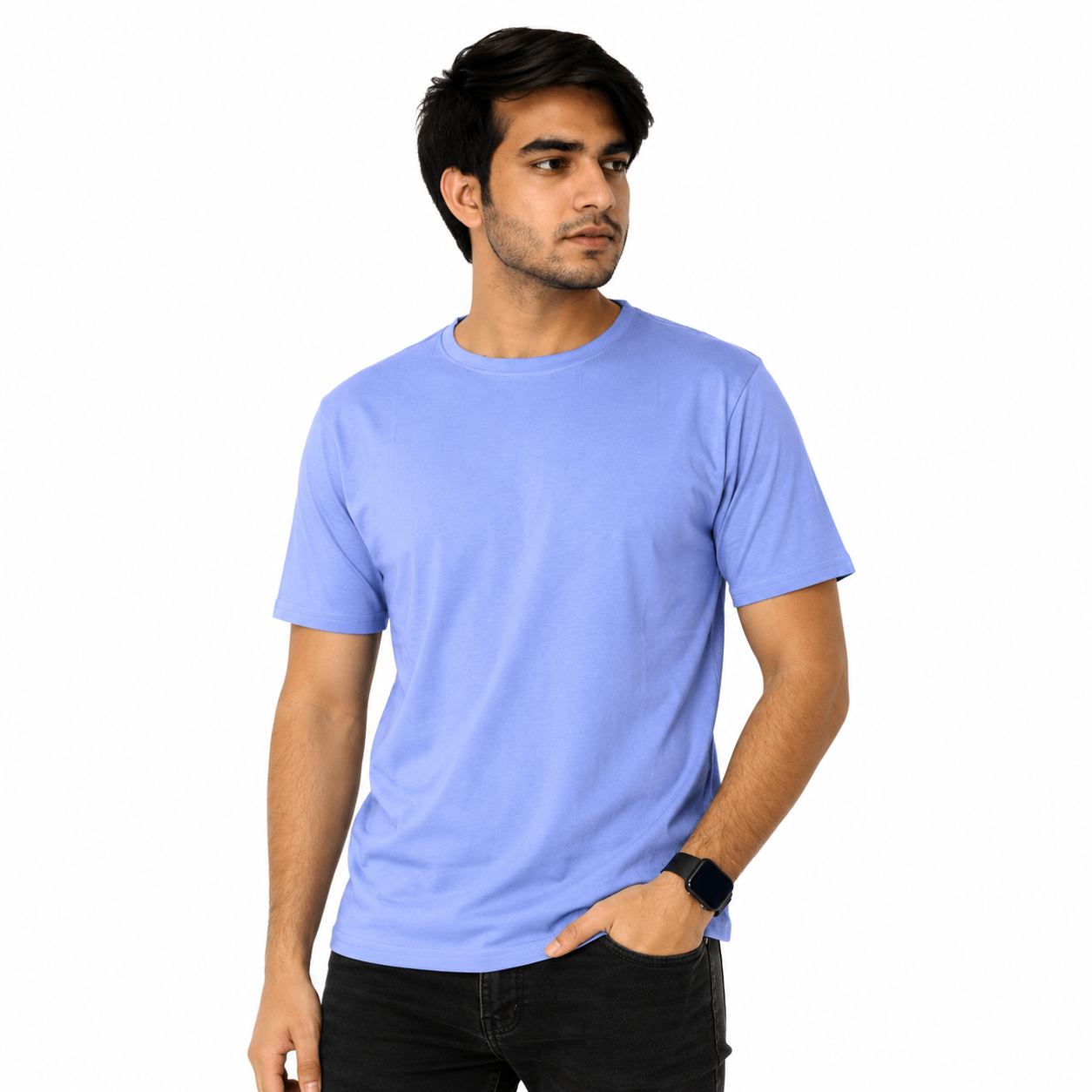 Baby Blue Short Sleeve Basic Premium Plain Tee