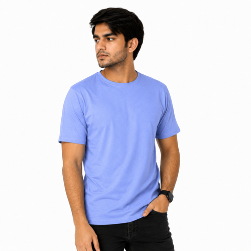 Baby Blue Short Sleeve Basic Premium Plain Tee