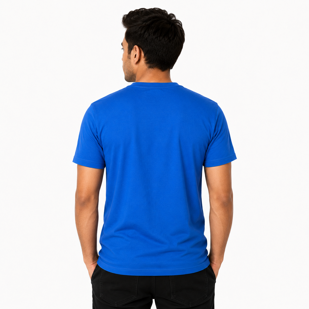 Blue Short Sleeve Basic Premium Plain Tee