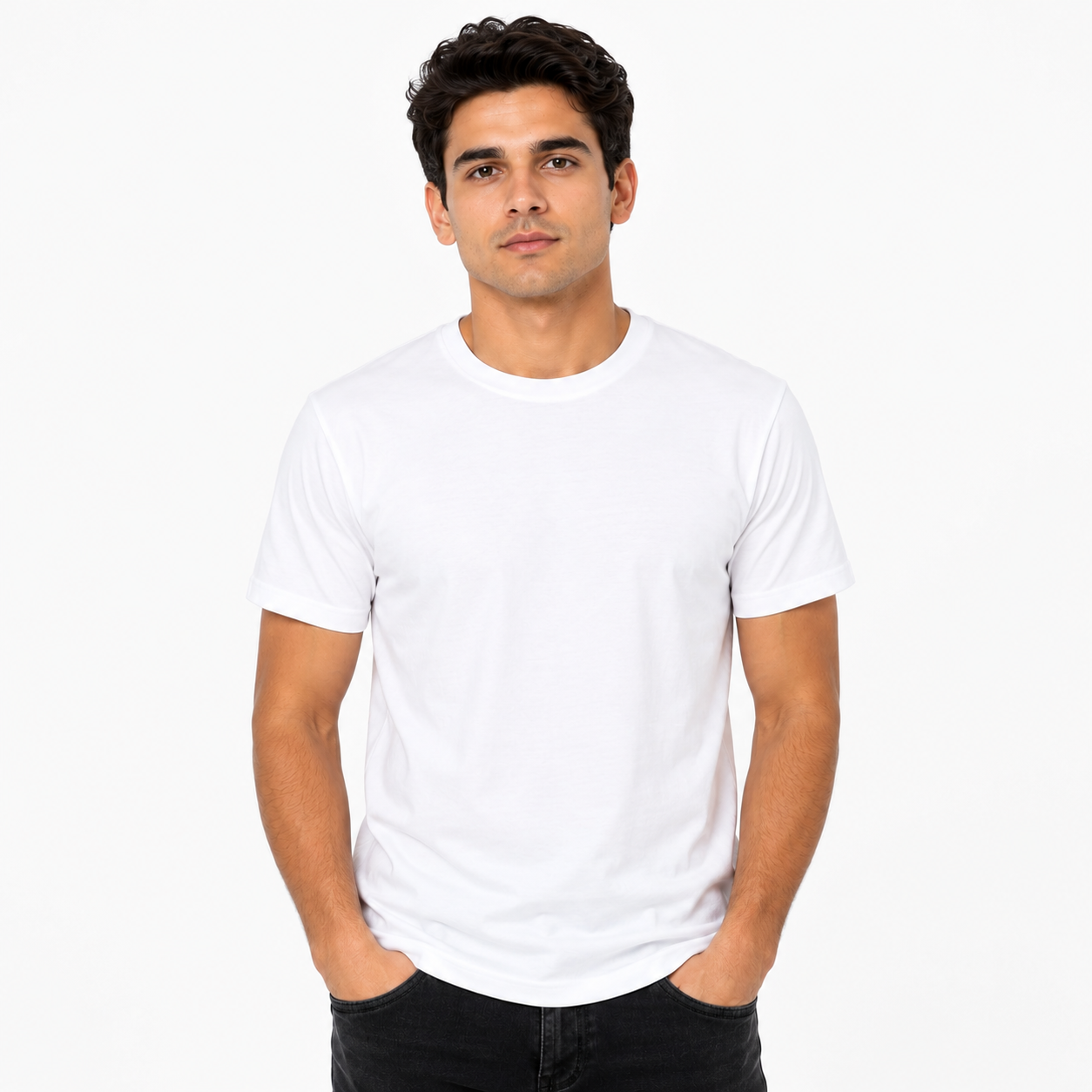 Short Sleeve White Basic Premium Plain Tee