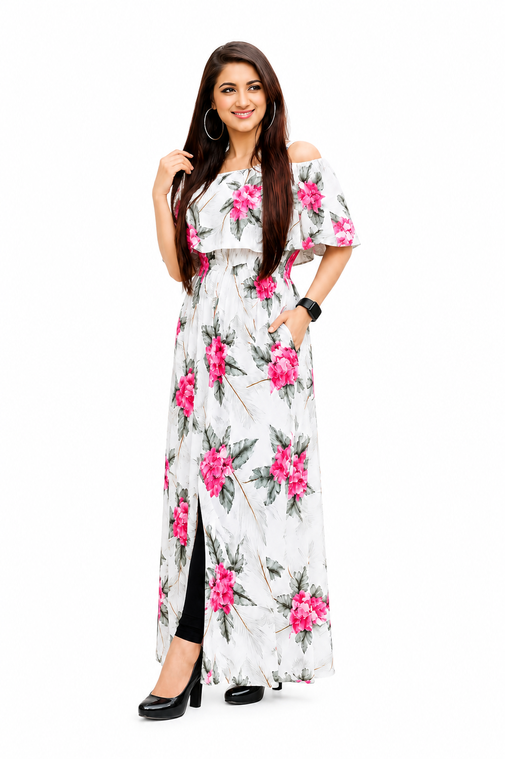 Blossom Breeze Off-Shoulder Floral Maxi Dress