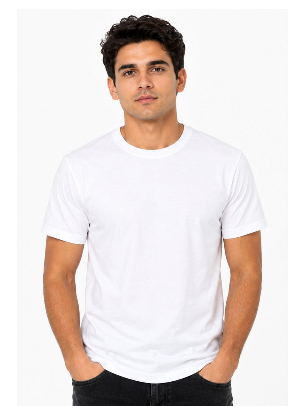 Short Sleeve White Basic Premium Plain Tee