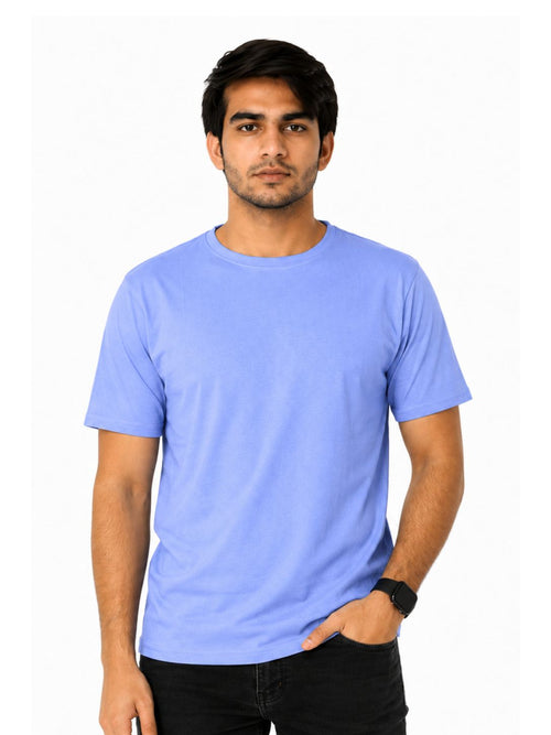 Baby Blue Short Sleeve Basic Premium Plain Tee