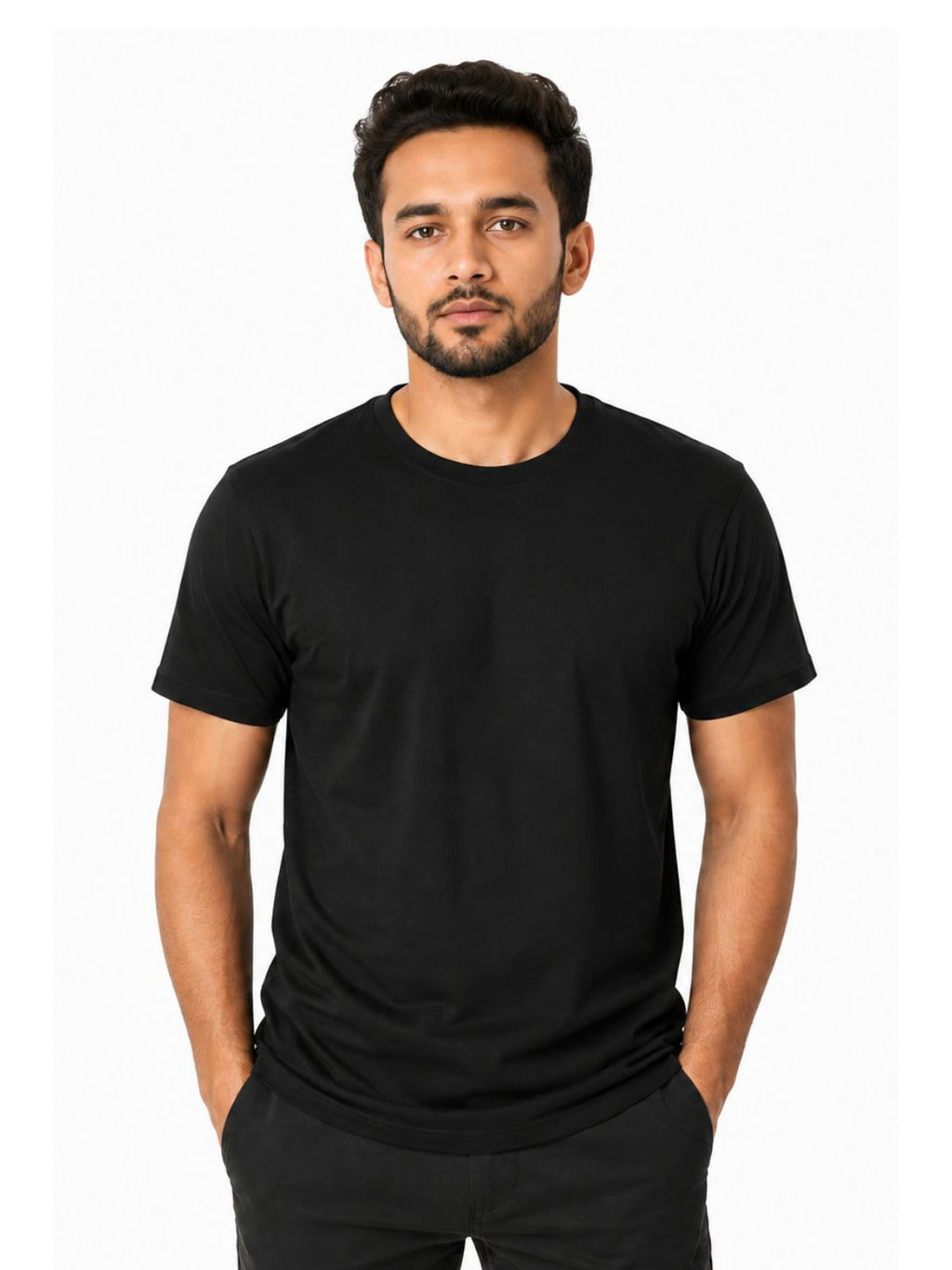 Short Sleeve Black Basic Premium Plain Tee