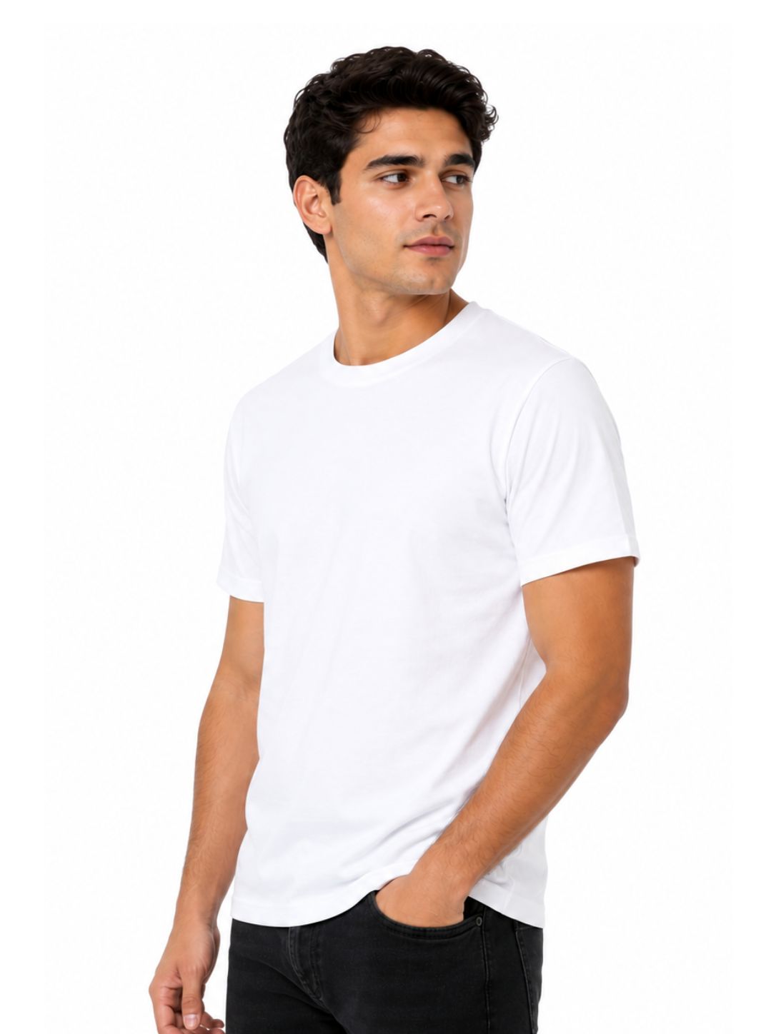Short Sleeve White Basic Premium Plain Tee