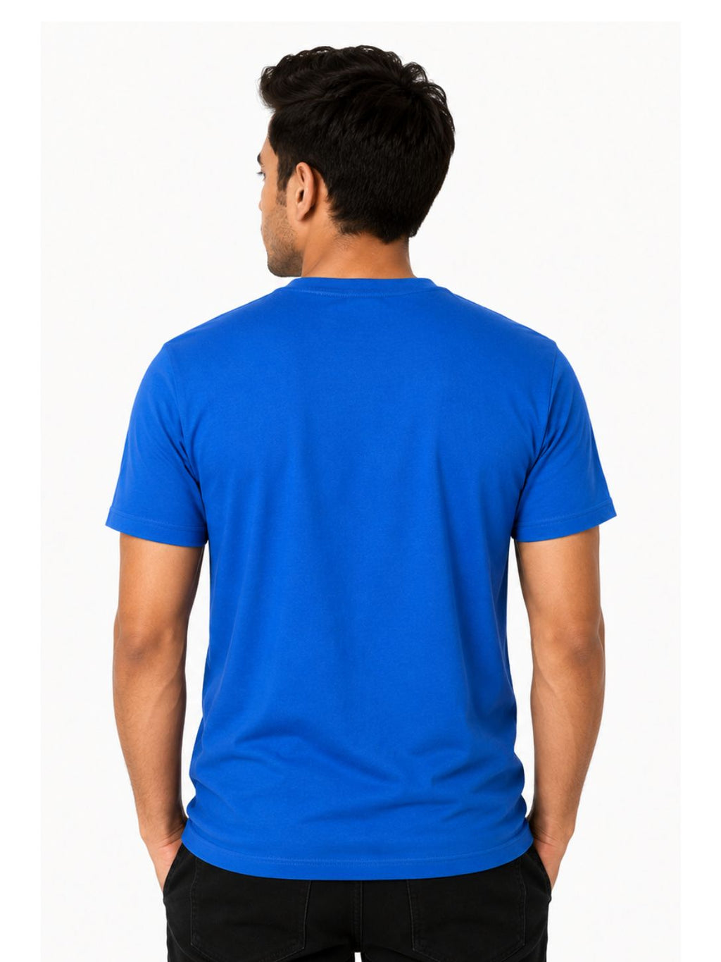 Blue Short Sleeve Basic Premium Plain Tee