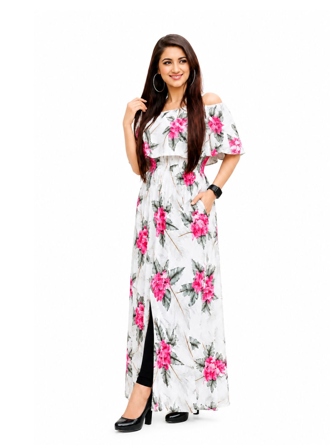 Blossom Breeze Off-Shoulder Floral Maxi Dress