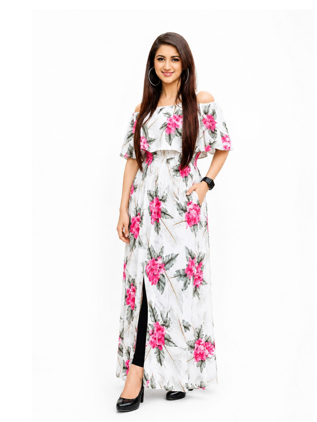 Blossom Breeze Off-Shoulder Floral Maxi Dress